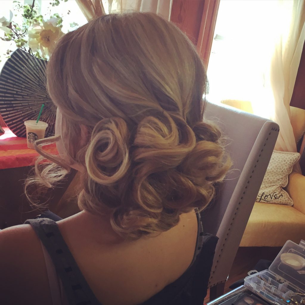 Event hairstyle, wedding updo, bridal makeup and hair in los angeles