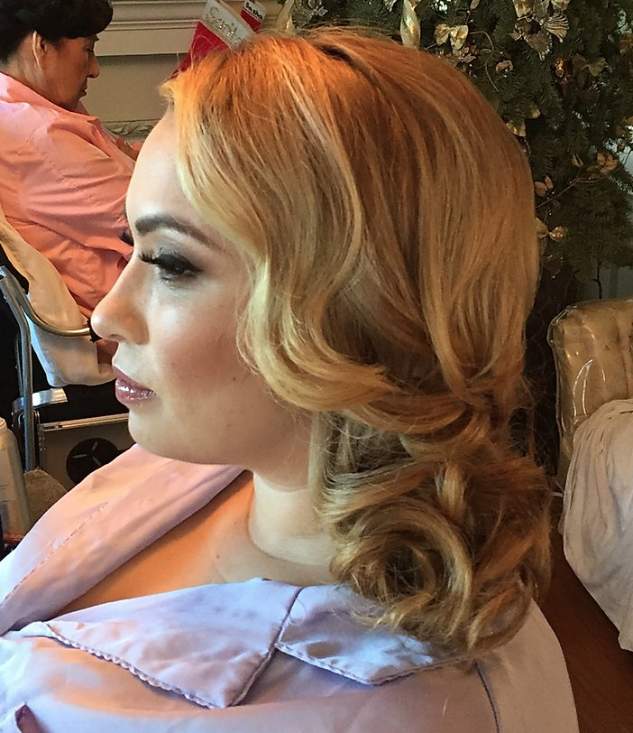 bridal hairstyle in los angeles, updo