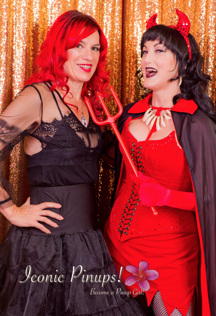Pinup Photo shoot with KTLA channel 5 Halloween new featured segment, with and devil girl