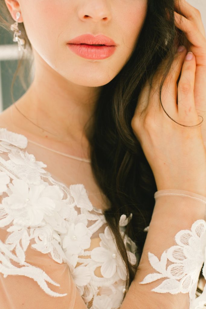 beautiful bridal makeup: soft lip color