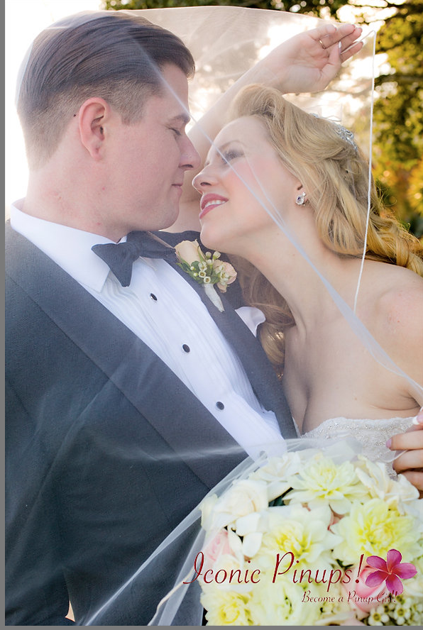 Blonde bombshell bride: wedding photo by Iconic Pinups photographer Carol Sheridan!